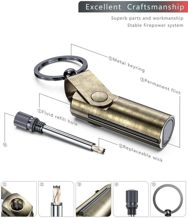 Metal Match Lighter – Waterproof & Refillable